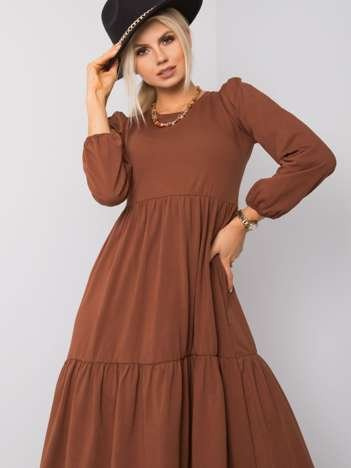 Hnědá šaty Yonne RUE PARIS.