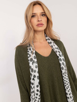 Khaki damski sweter oversize z błyszczącą nitką
