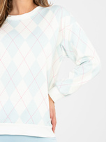 Jasnomiętowa bluza oversize z długim rękawem 