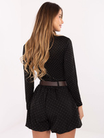 Czarne eleganckie szorty o kroju bombka RUE PARIS 