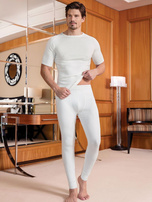 Hurt Ecru męski t-shirt termiczny z okrągłym dekoltem 