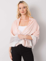 Jasnoróżowa chusta w kratę