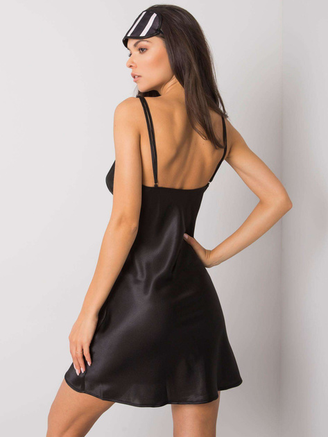 Czarny komplet do spania w paski