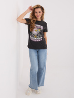 Grafitowy damski t-shirt z nadrukiem 