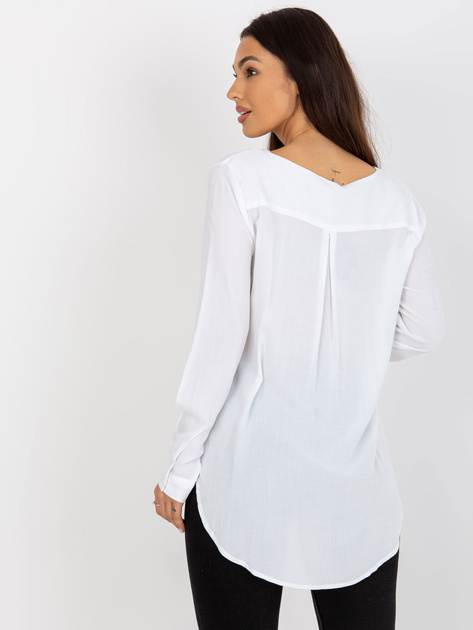 Hurt Biała damska bluzka koszulowa z dekoltem V SUBLEVEL