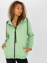 Hurt Jasnozielona dresowa bluza basic na suwak RUE PARIS 