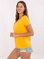 Jasnopomarańczowy damski t-shirt BASIC FEEL GOOD 