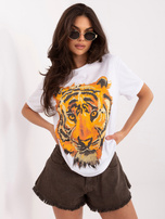 Biały t-shirt z nadrukiem Tiger
