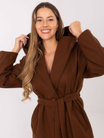 Brązowy krótki płaszcz z podszewką RUE PARIS