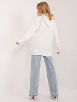 Hurtownia Ecru długi sweter oversize z kapturem