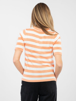 Pomarańczowy sweter z haftem w kształcie serca