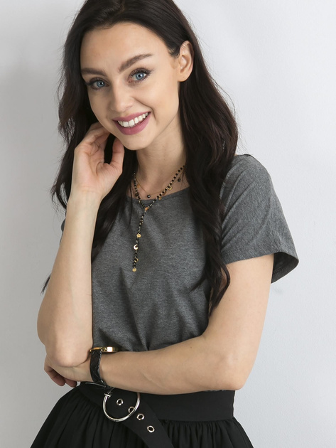 Ciemnoszary melanżowy t-shirt Circle