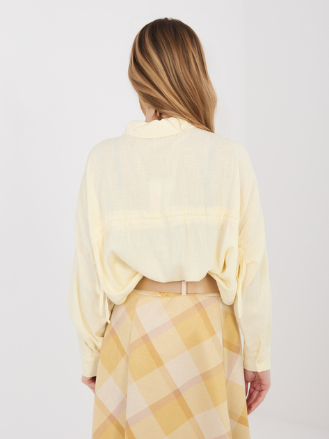 Jasnożółta rozpinana koszula z kołnierzykiem