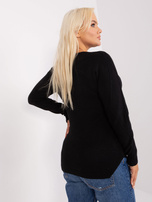Hurt Czarny asymetryczny sweter plus size z wiskozą