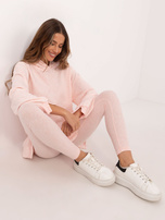 Hurt Jasnoróżowy melanżowy komplet z bluzą z rozcięciami