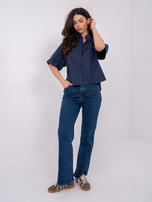 Granatowa koszula oversize z bawełny SUBLEVEL 