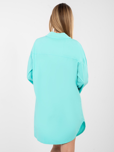 Turkusowa casualowa sukienka o kroju koszuli RUE PARIS