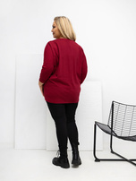 Bordowa bawełniana bluzka plus size