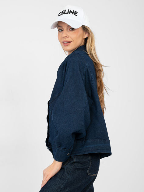 Granatowa jeansowa kurtka z kieszeniami RUE PARIS