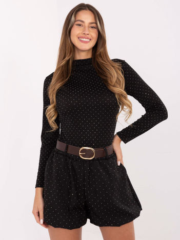 Czarne eleganckie szorty o kroju bombka RUE PARIS