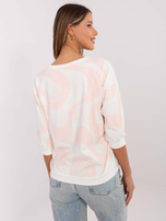 Hurt Jasnoróżowo-ecru bawełniana bluzka z rękawem 3/4
