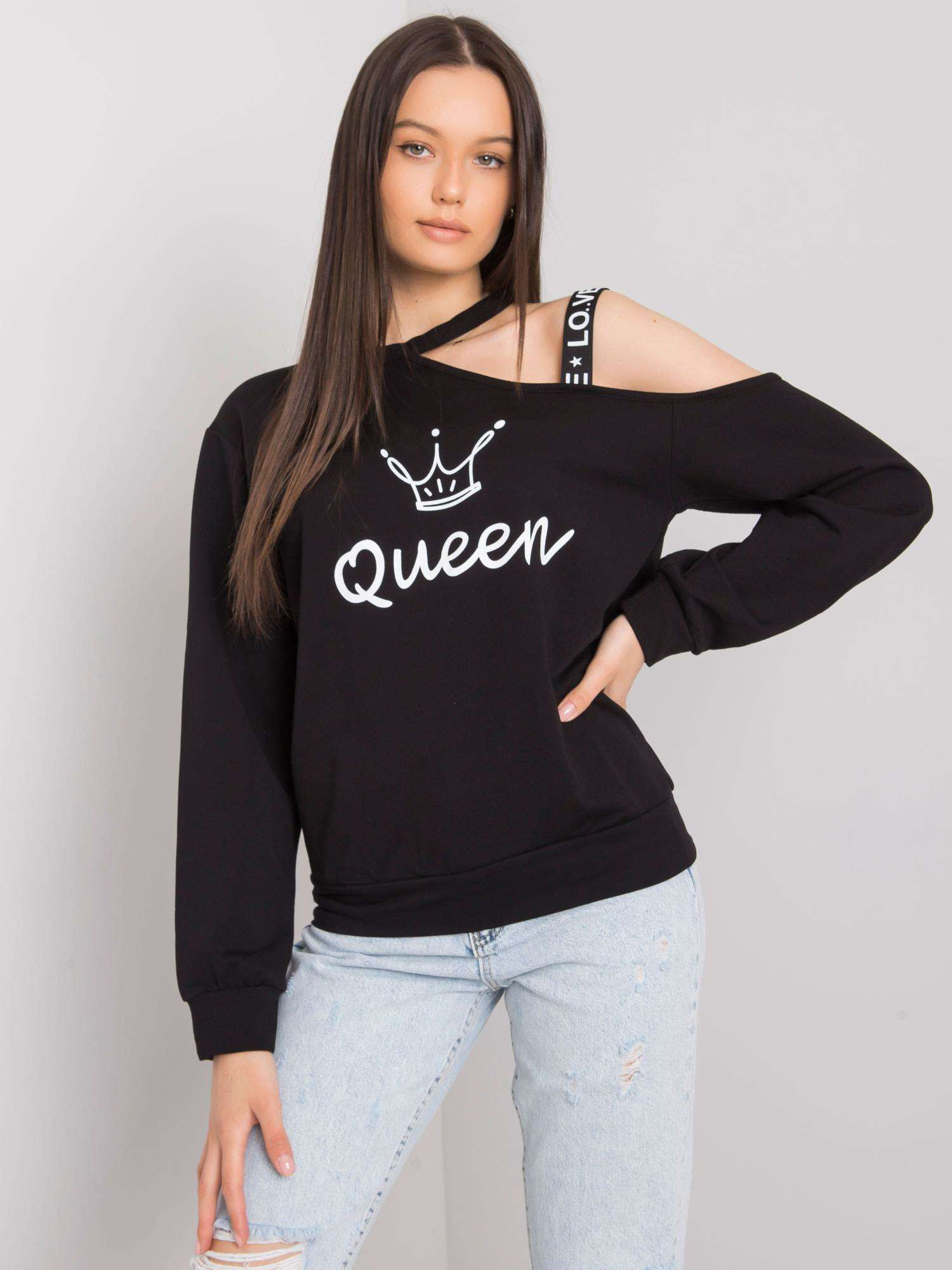 Schwarze Bluse mit Druck Glenda.