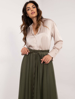 Hurtownia Khaki tiulowa spódnica z wiązaniem