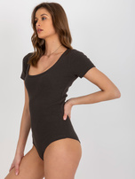 Hurtownia Khaki bawełniane body basic w prążek