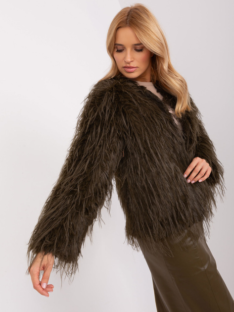 Hurtownia Khaki futrzana kurtka przejściowa z podszewką