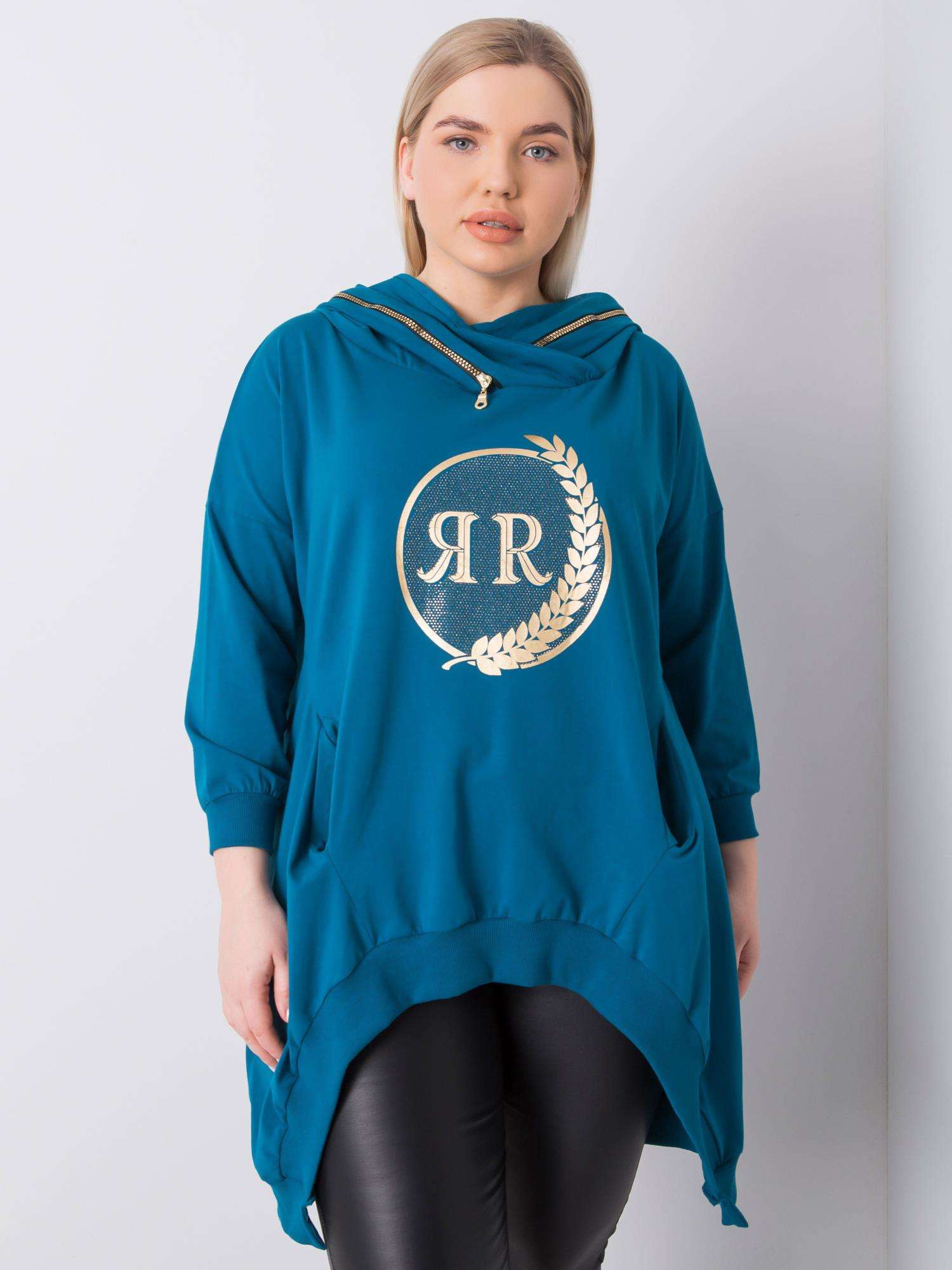 Morska bluza plus size z kapturem Fantasy