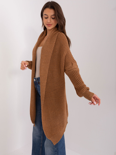 Hurt Brązowy długi kardigan z dzianiny OCH BELLA