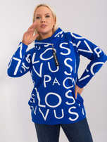 Hurt Kobaltowa bluza plus size z kapturem i kieszeniami