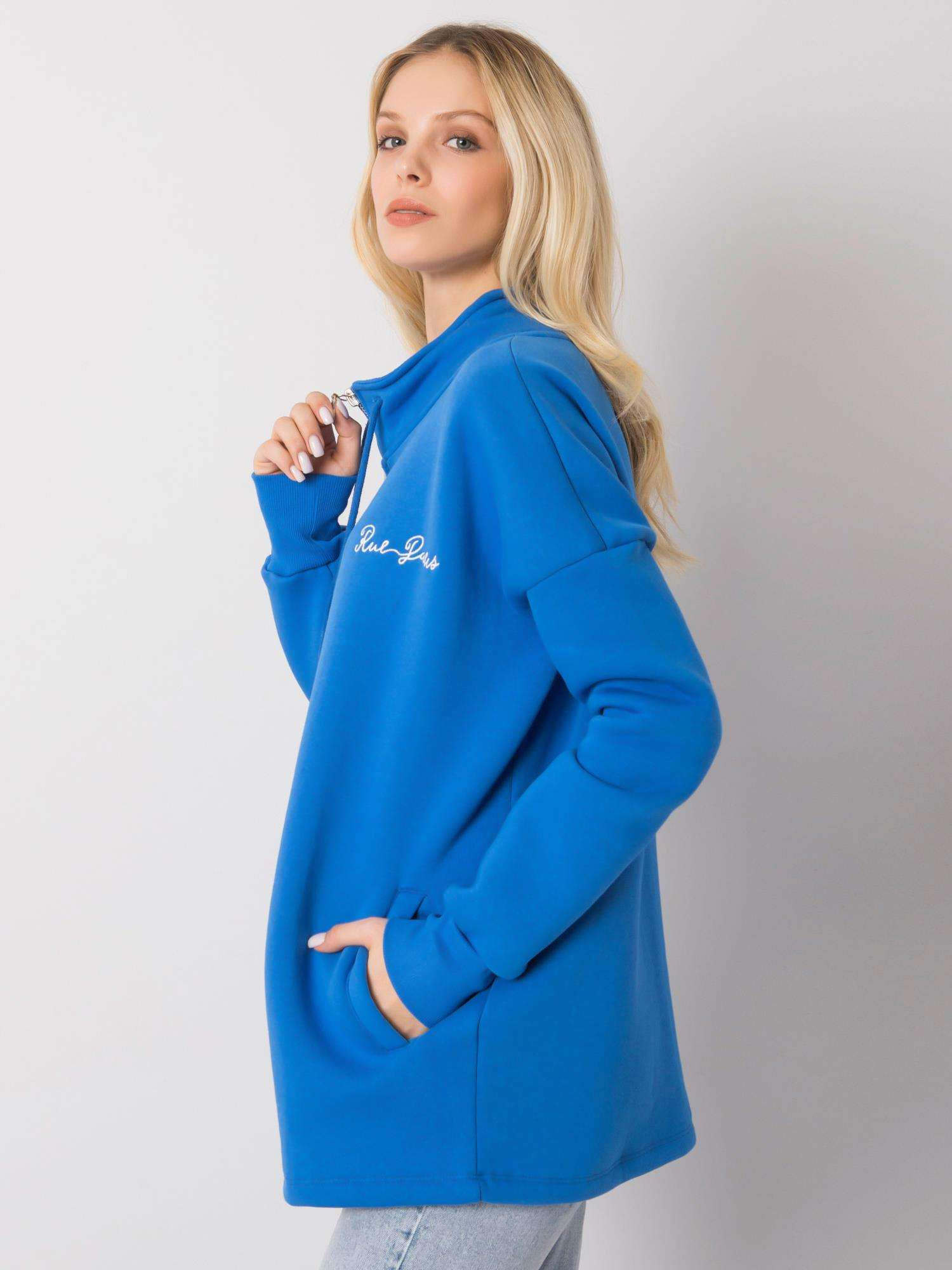 Dunkelblaue Sweatshirt ohne Kapuze Jasmine RUE PARIS.