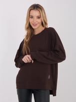 Chocolate sweatshirt with a longer back RUE PARIS.