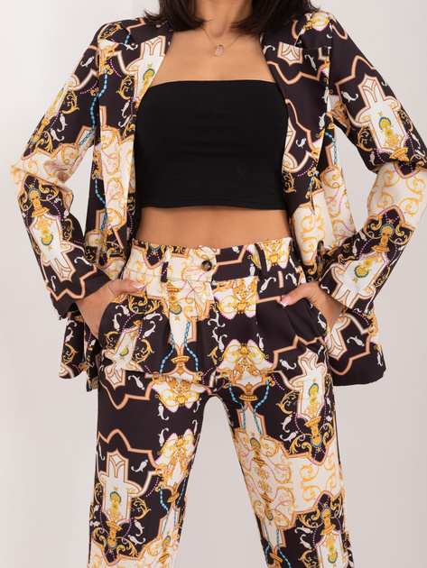 Hurt Czarny elegancki komplet z dwurzędową marynarką