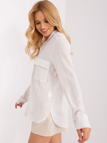 Hurt Ecru rozpinana koszula oversize z wiskozy