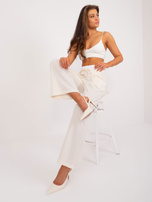 Hurt Kremowe eleganckie spodnie od garnituru