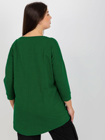 Hurtownia Ciemnozielona bluzka damska z dżetami