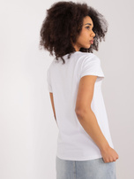 Hurt Biały damski t-shirt z haftem BASIC FEEL GOOD