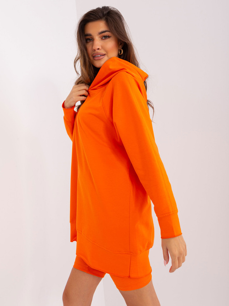 Hurt Pomarańczowy komplet casualowy z szortami