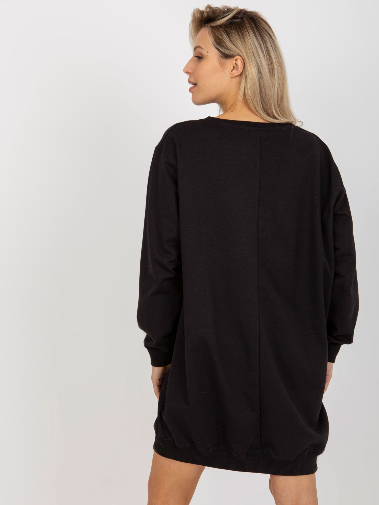 Czarno-pomarańczowa długa bluza oversize z nadrukiem