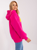 Hurt Fuchsia women's hoodie with a print.