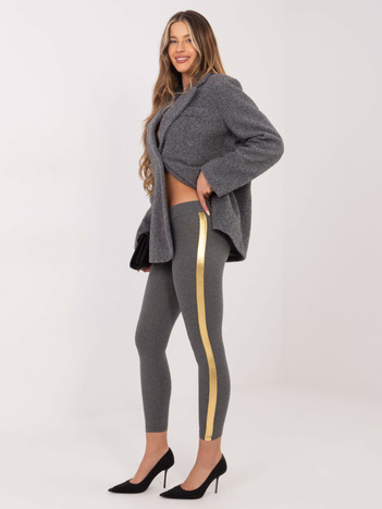 Ciemnoszaro-złote legginsy Rissa RUE PARIS