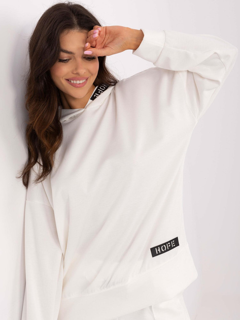 Hurt Ecru damska bluza z kapturem i naszywkami