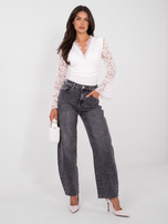 Białe damskie body z drapowaniem