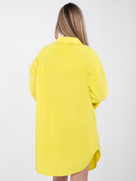 Żółta sukienka szmizjerka z kołnierzykiem RUE PARIS