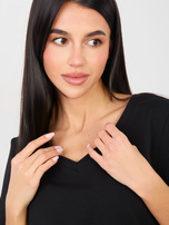 Czarny bawełniany t-shirt basic RUE PARIS 