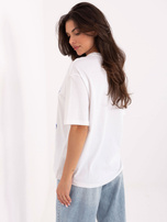 Biało-jasnoniebieski t-shirt z bawełny FRESH MADE 