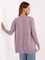 Ciemnoróżowy damski kardigan z kieszeniami