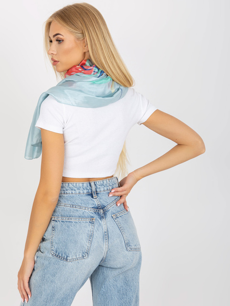 Niebieska cienka chusta z nadrukiem